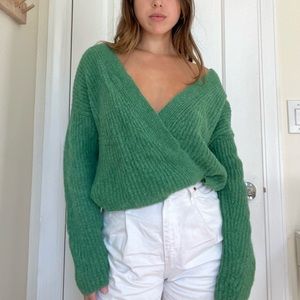 Green Paloma Wool Wrap Sweater